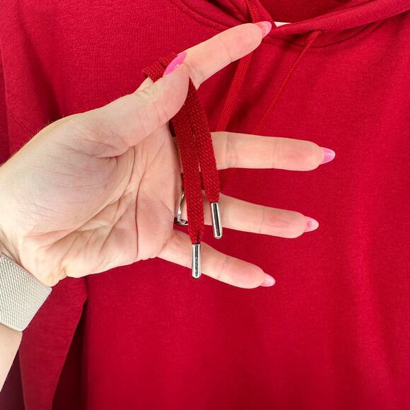 Sandro Two in One Red Blue Twofer Hooded Sweatshirt Tunic Hoodie Top 4 Small - Picture 6 of 16